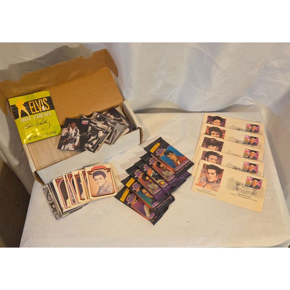 Vintage Elvis Presley Bundle [ Cards, Sealed Packs, FDC Envelopes & Binder
